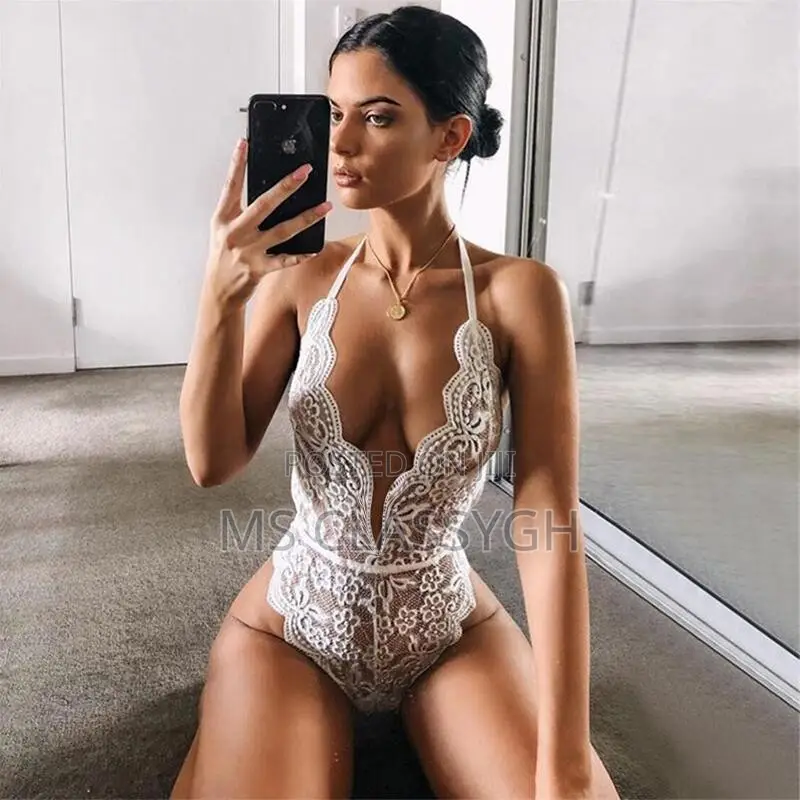 Women Girl Tempting Sexy Lace Cups Backless One-Piece Linger
