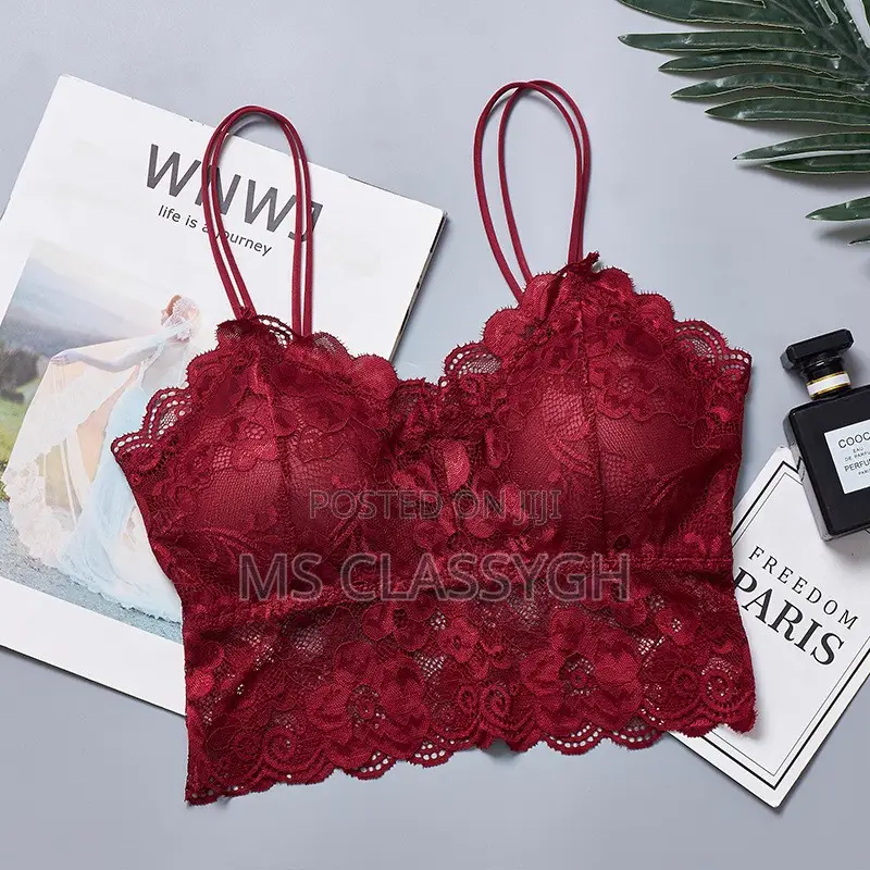 Women Push Up Lace Bra Crop Top Padded Elastic Bralette