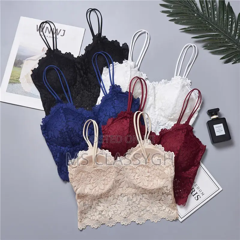 Women Push Up Lace Bra Crop Top Padded Elastic Bralette
