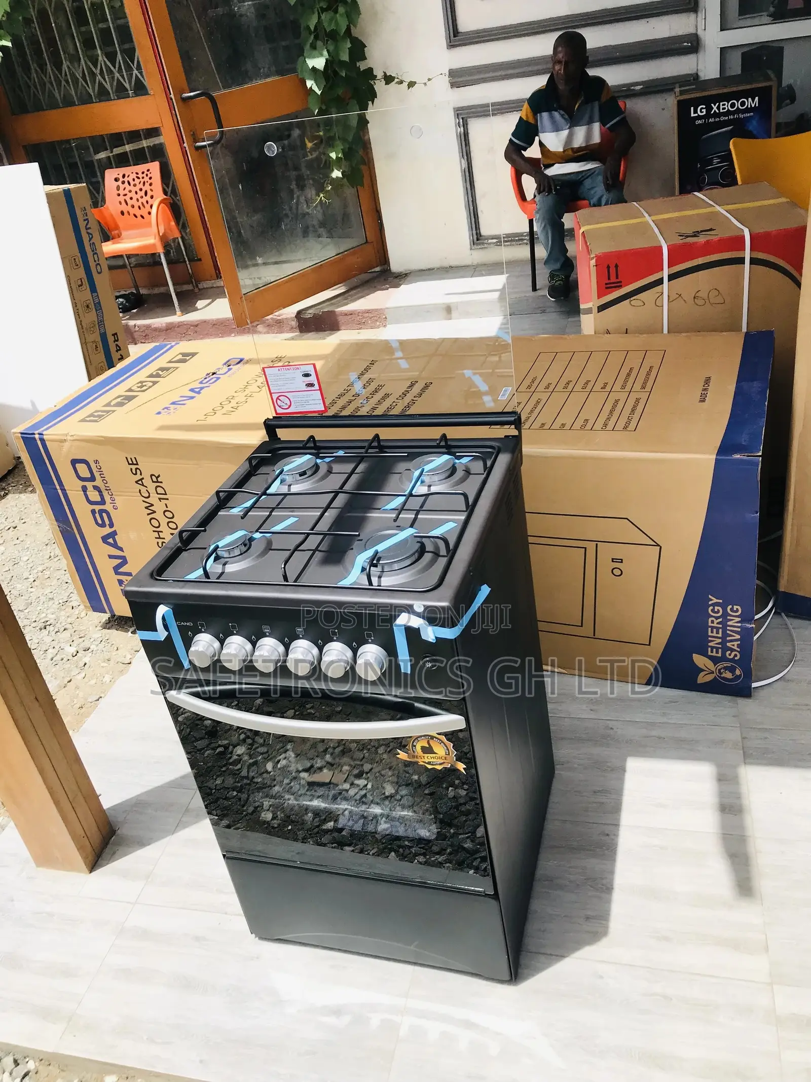 Glass Lid 4 Gas Cooker Oven With Grill 50x50 Volcano