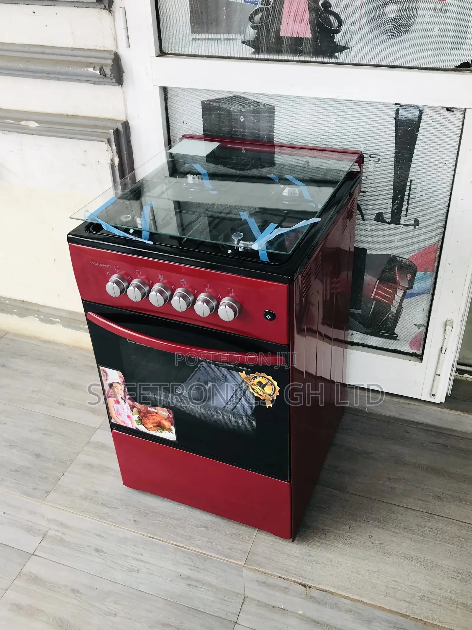 Oven With Grill 50x50 Volcano 4 Gas Cooker Glass Lid