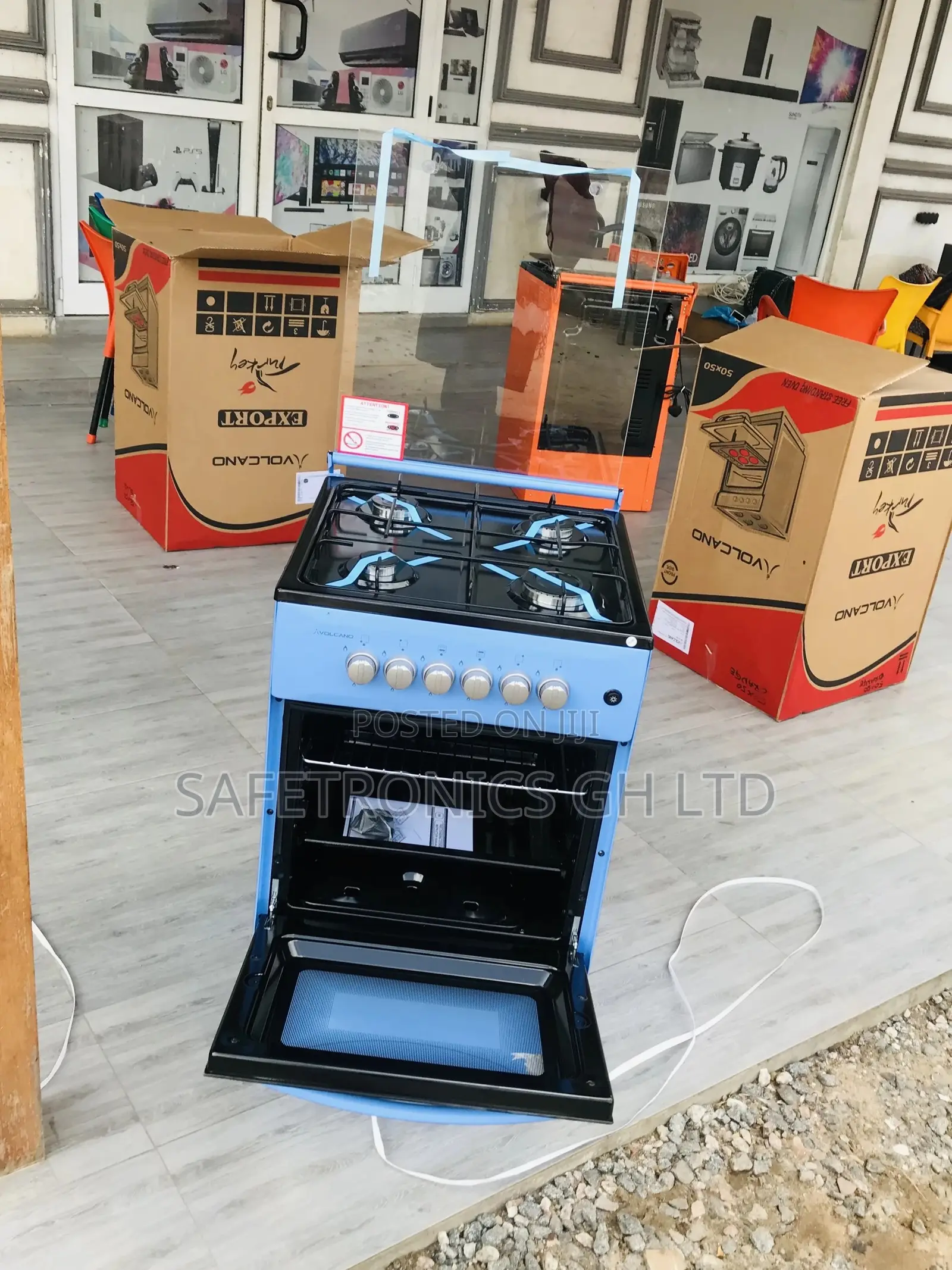 Oven With Grill Volcano Glass Lid 50x50 4 Gas Cooker