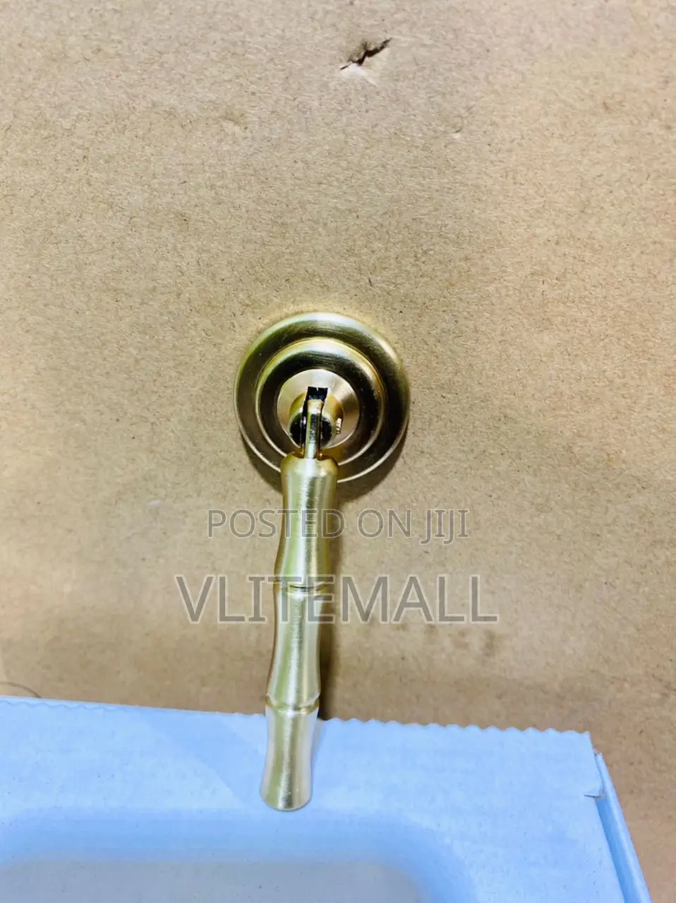 Brushed Brass Cabinet Bamboo Handles