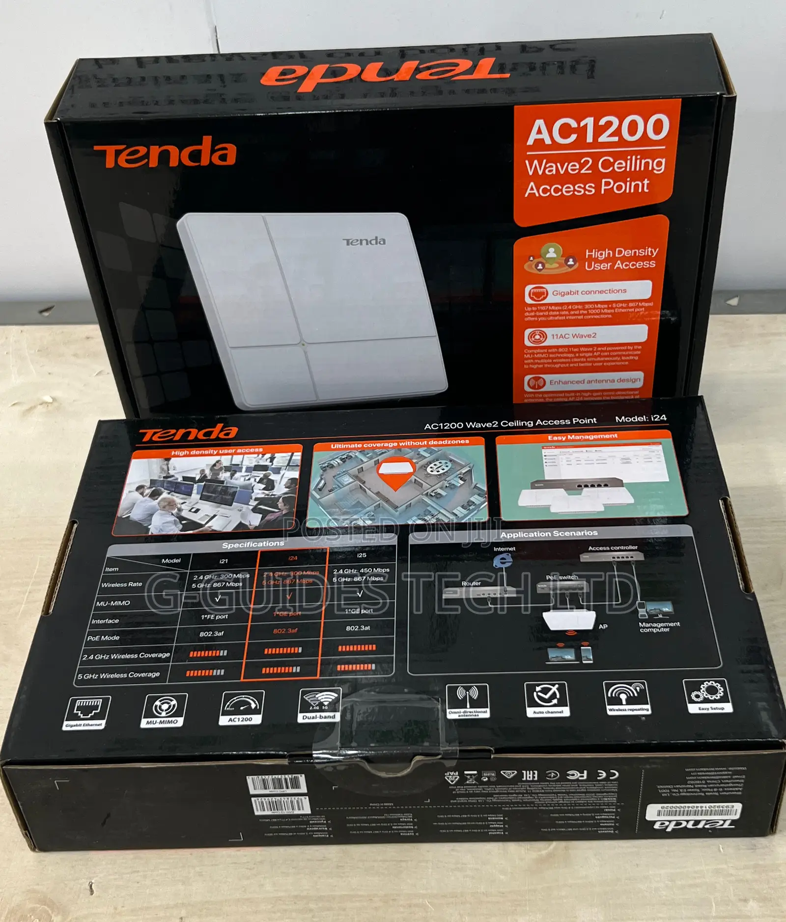 Tenda AC1200 Wave2 Ceiling Gigabit Access Point (I24)