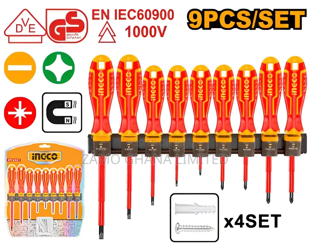9 PCS Insulated Screwdriver Set # Hkisd0908