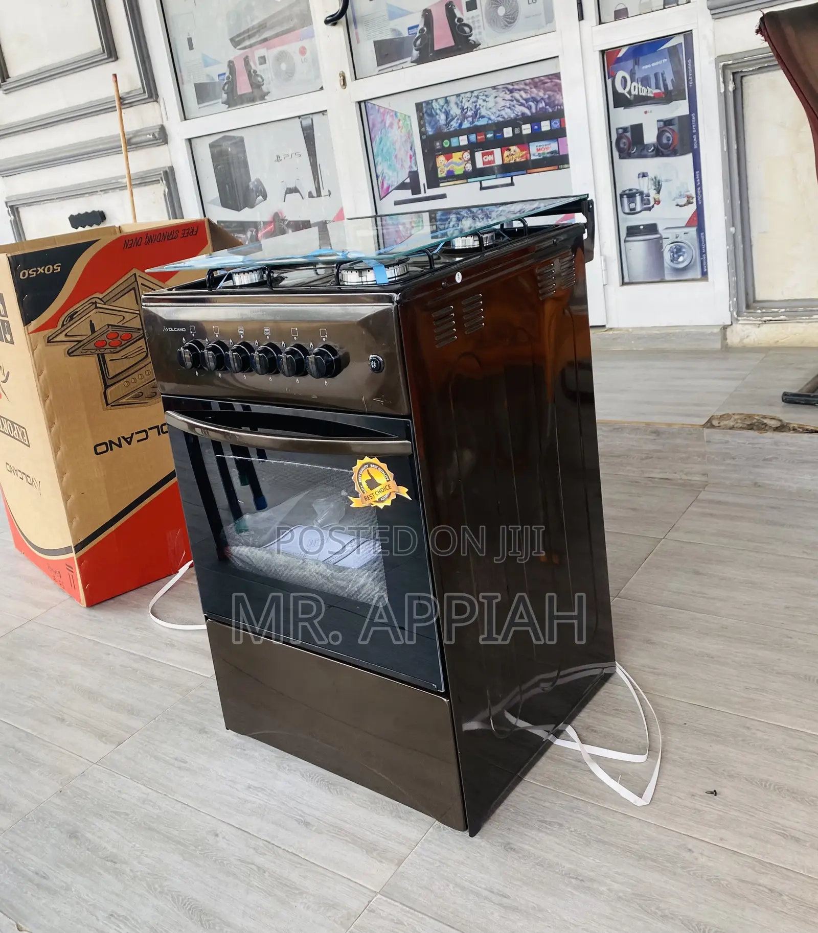 Elegant Brown Volcano 50x50 4 Gas Burner With Oven.