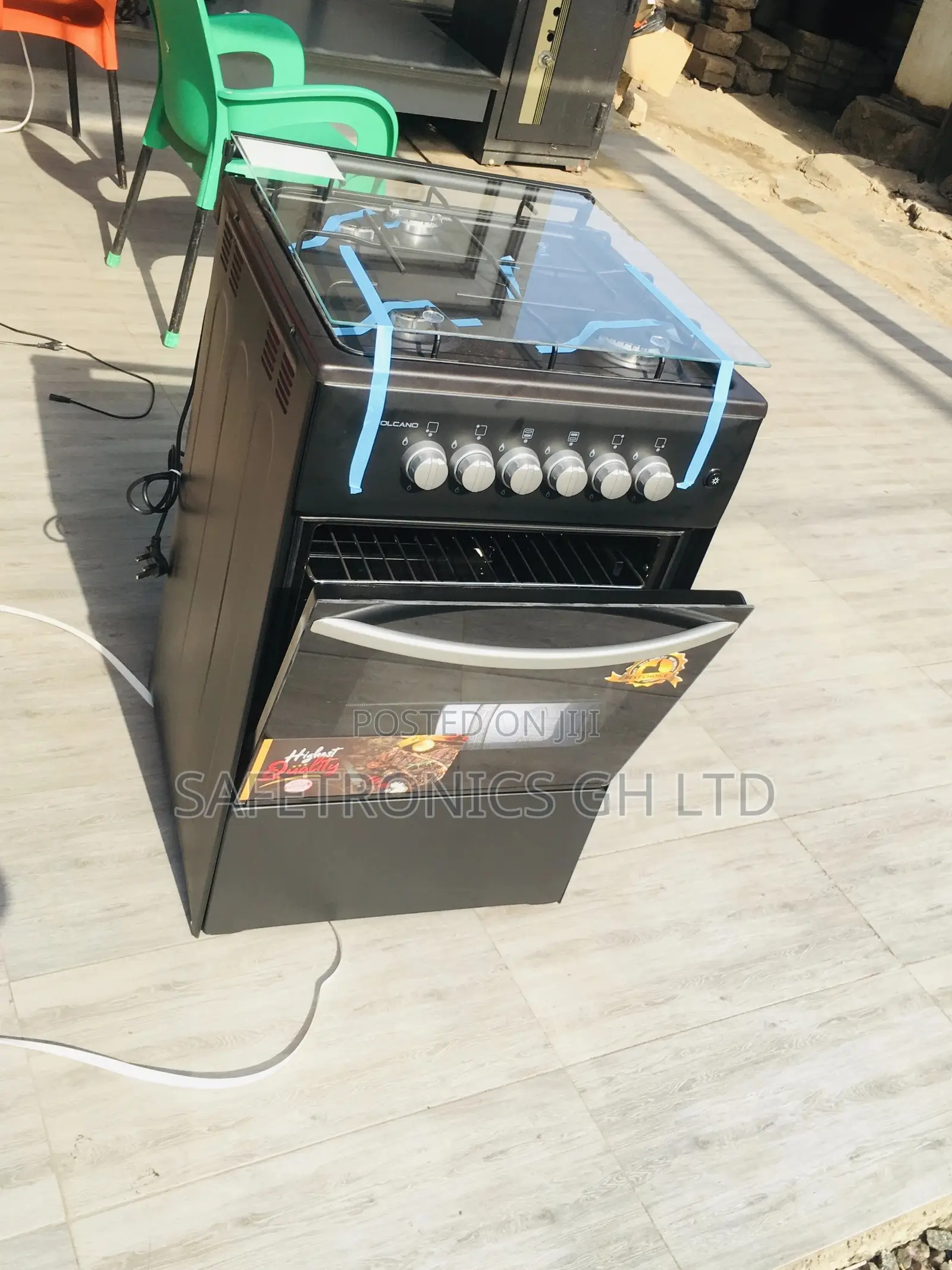 4 Burner Gas Oven With Grill Volcano Glass Lid 50x50