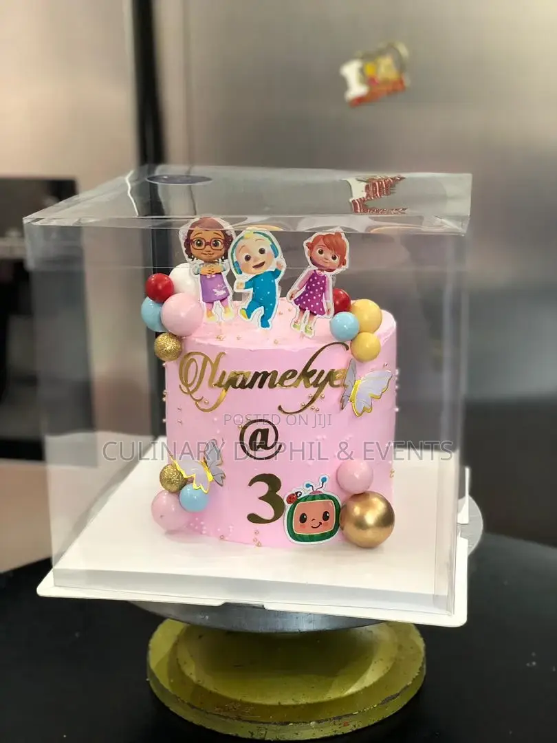 Pink Cocomelon Theme Cake