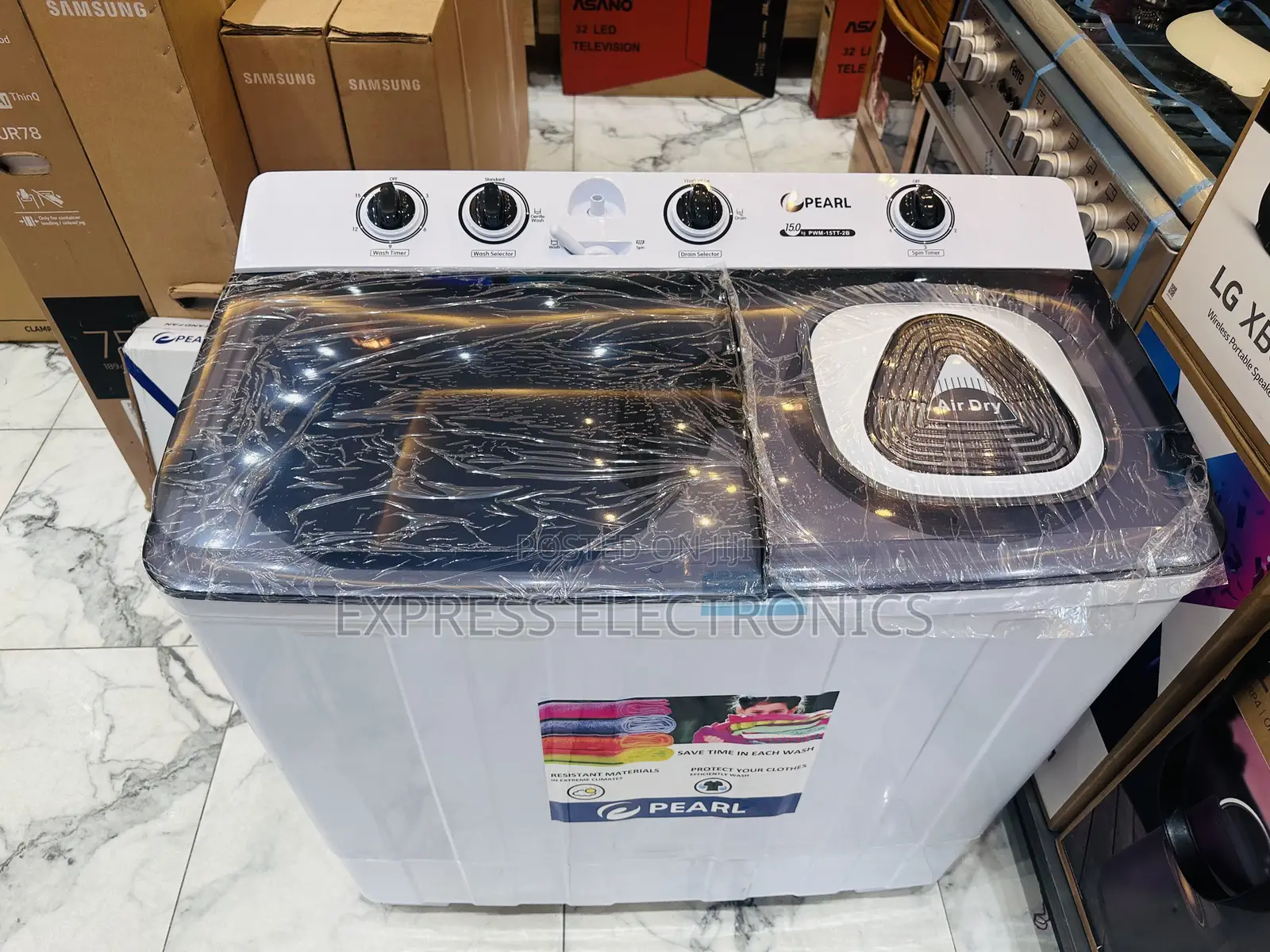 Transparent Lid Washing Mac 18kg Topload Pearl White