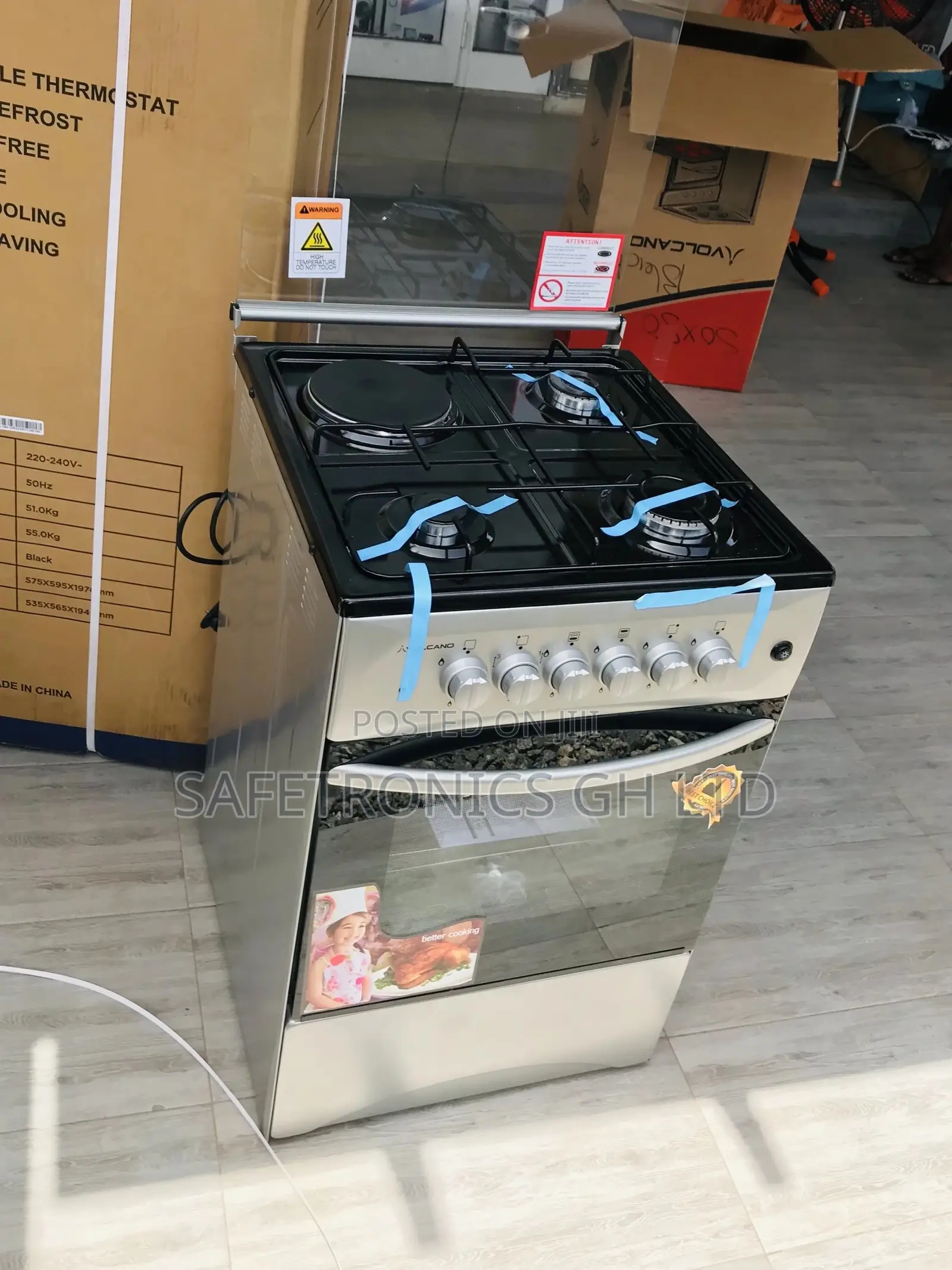 Volcano 50x50 3 Gas 1 Electric Cooker Oven With Grill