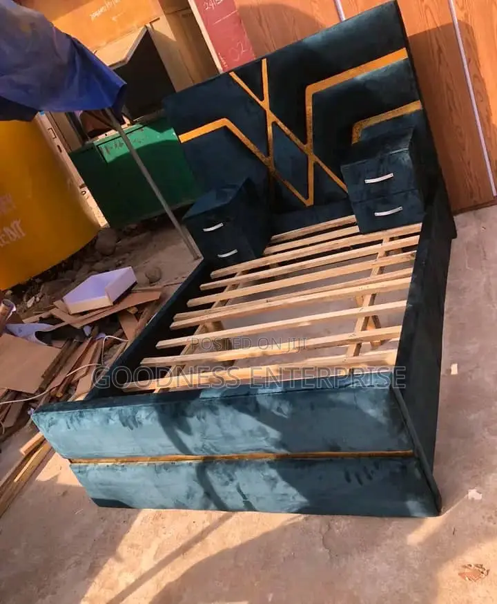 Design Bed Frame With Two Side Drawers