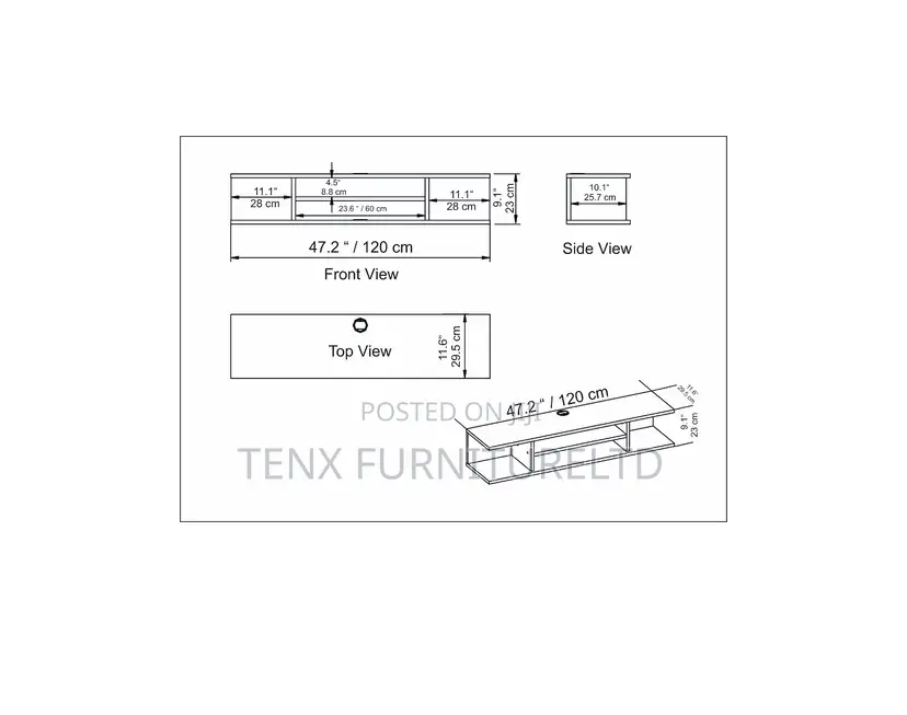 Floating TV Stand for TVS Up to 55- 65INCH (WHITE)