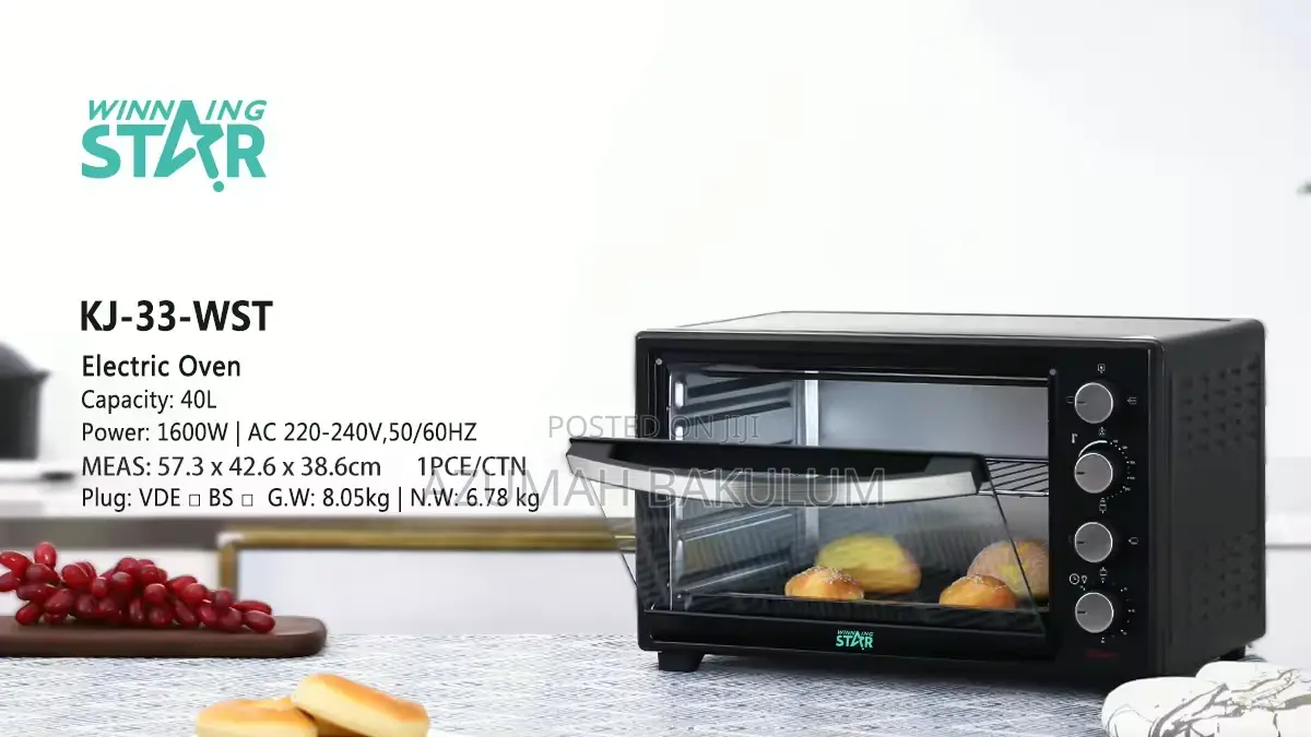 Winning Star 40l Electric Baking Oven With 2 Hot Plates