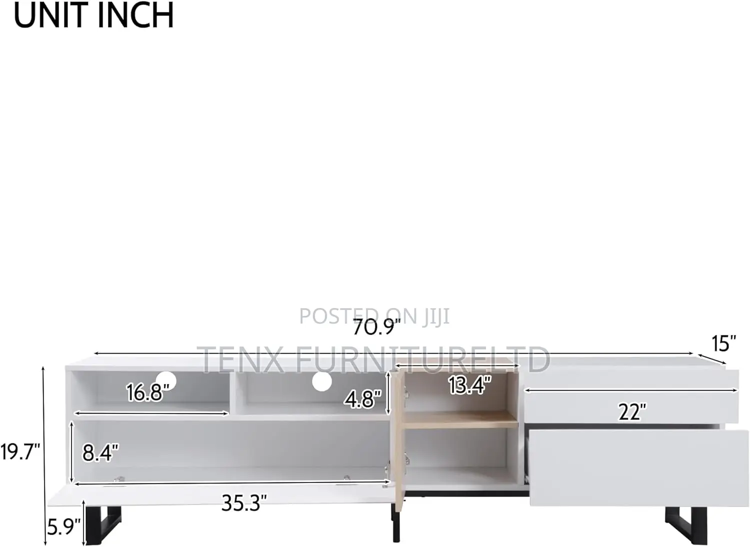 Tv Stand ( 3 Hidden Storage Spaces )