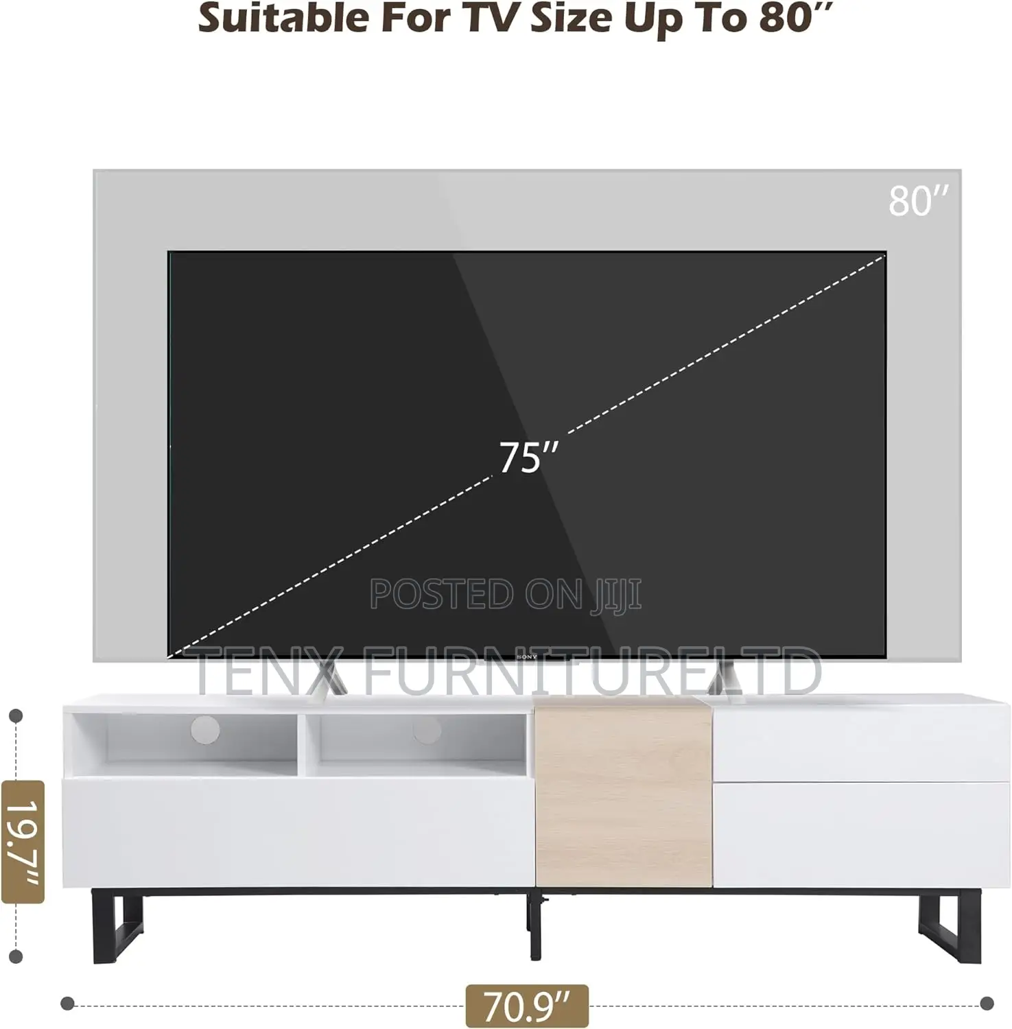 Tv Stand ( 3 Hidden Storage Spaces )