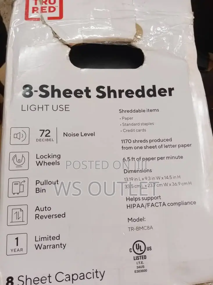 Sheet Paper Shredder From The Us