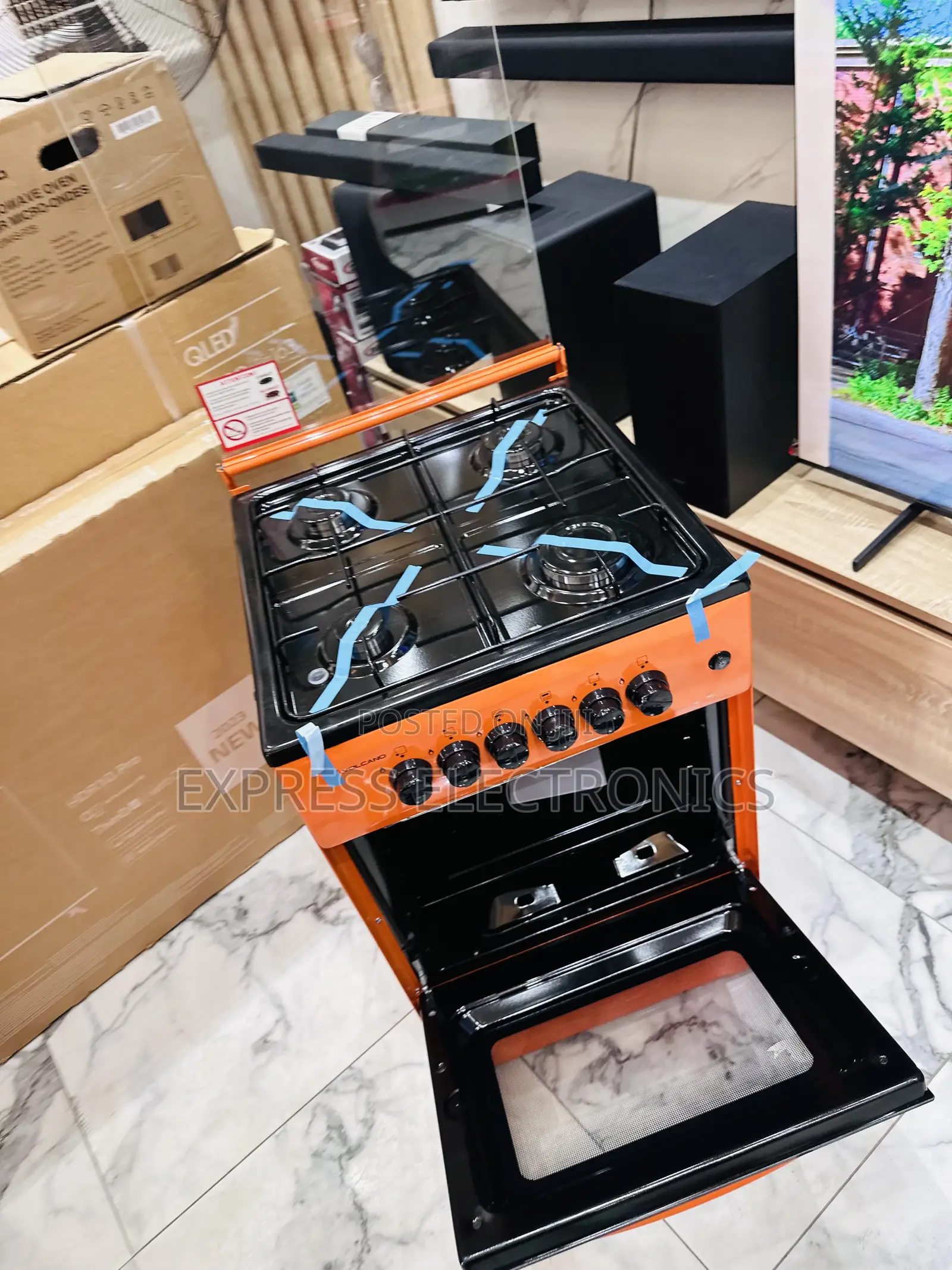 Available Now Orange Gas Cooker Oven 4burner 50/50