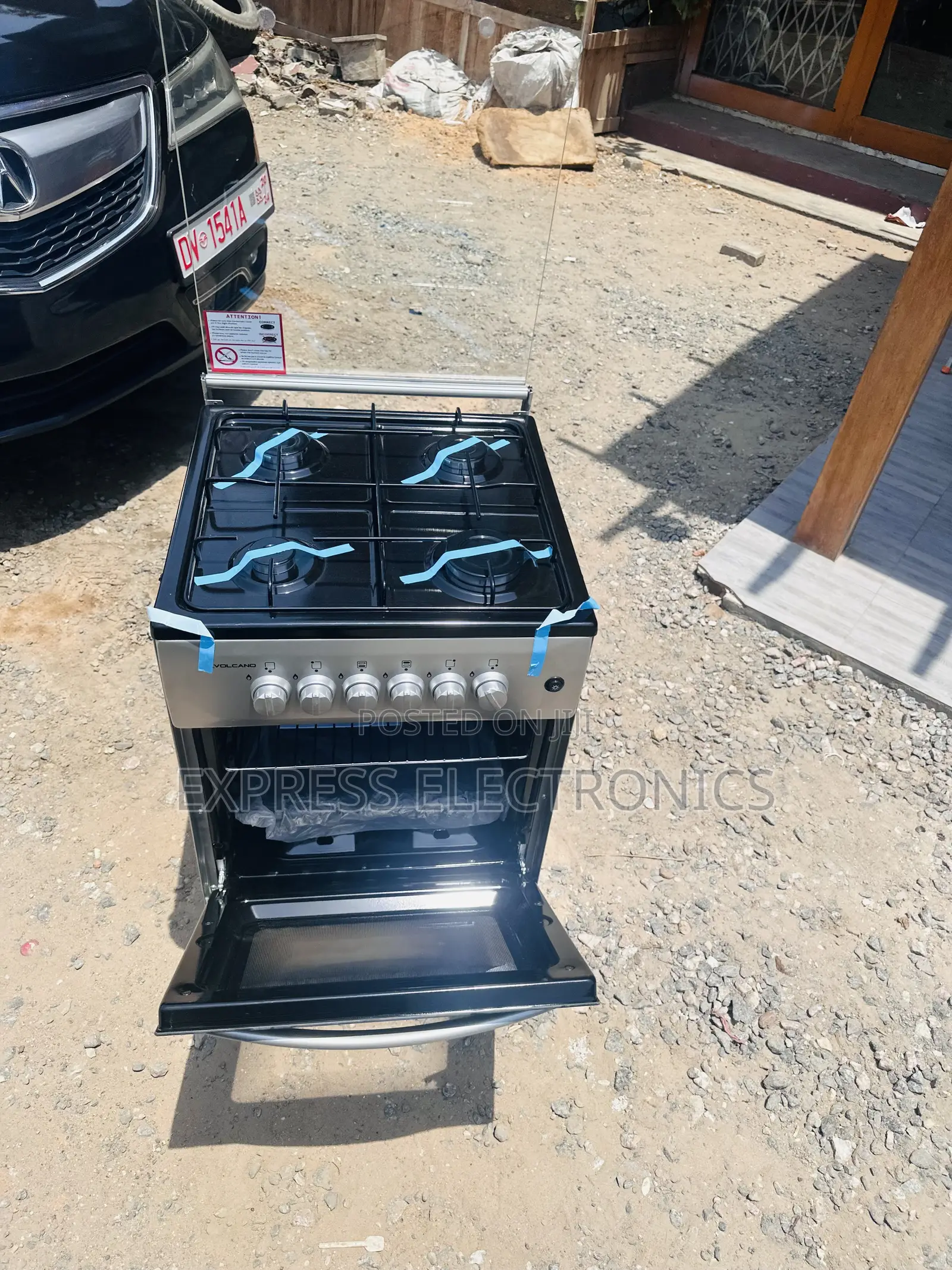 Sliver Gas Cooker Volcano Oven 4burner 50/50