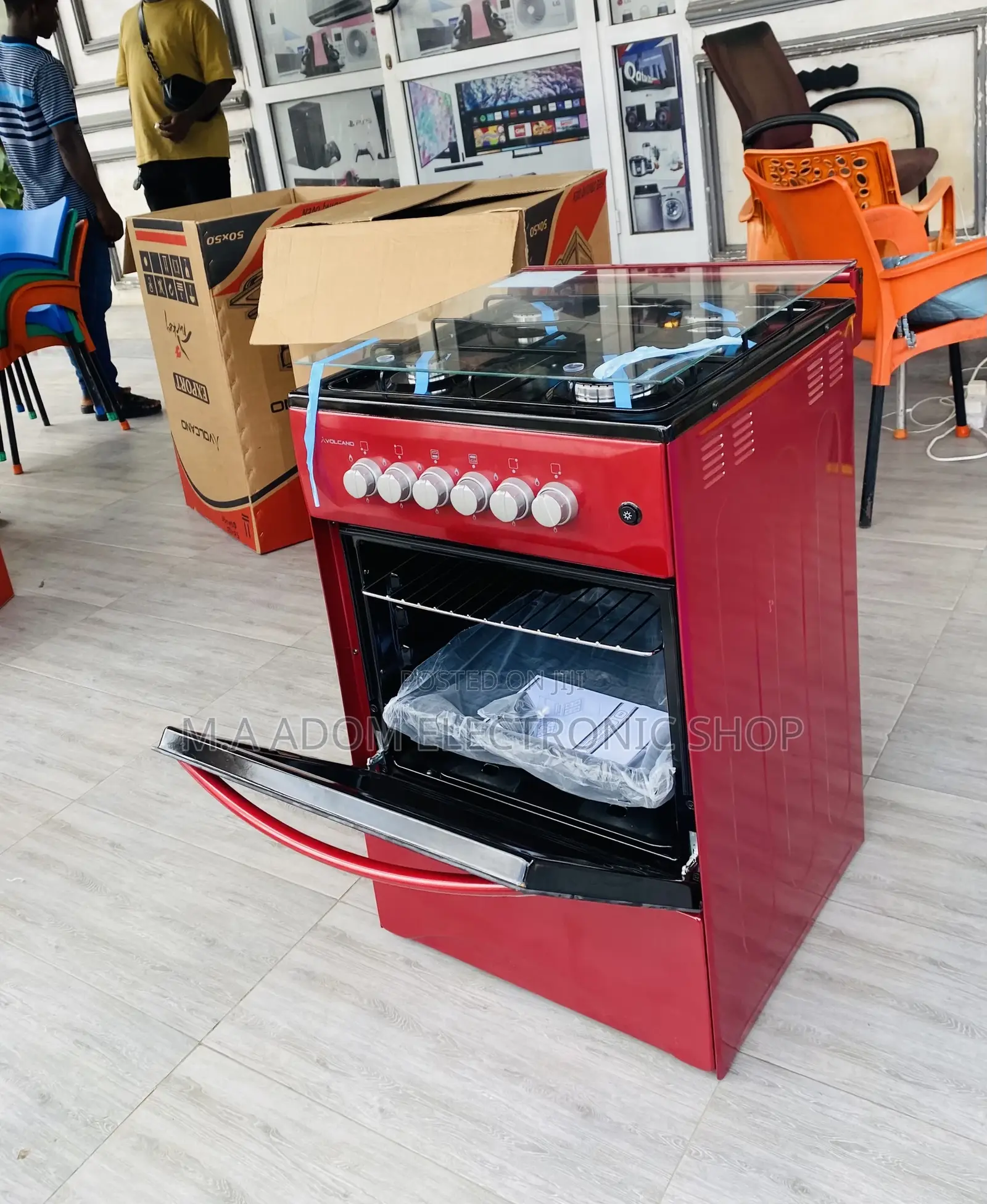 Affordable Volcano 50x50 4 Gas Burner With Oven Grill,Red