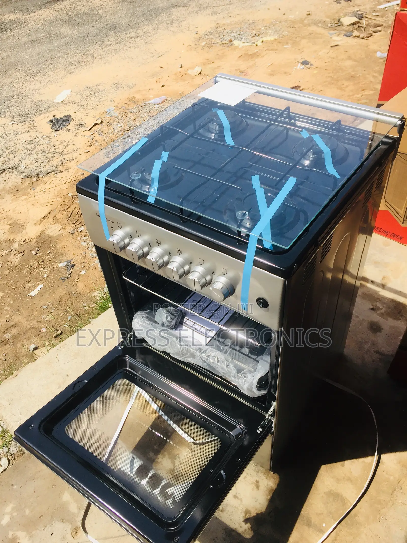 New Nice Sliver Gas Cooker Oven 4burner Sliver 50/50