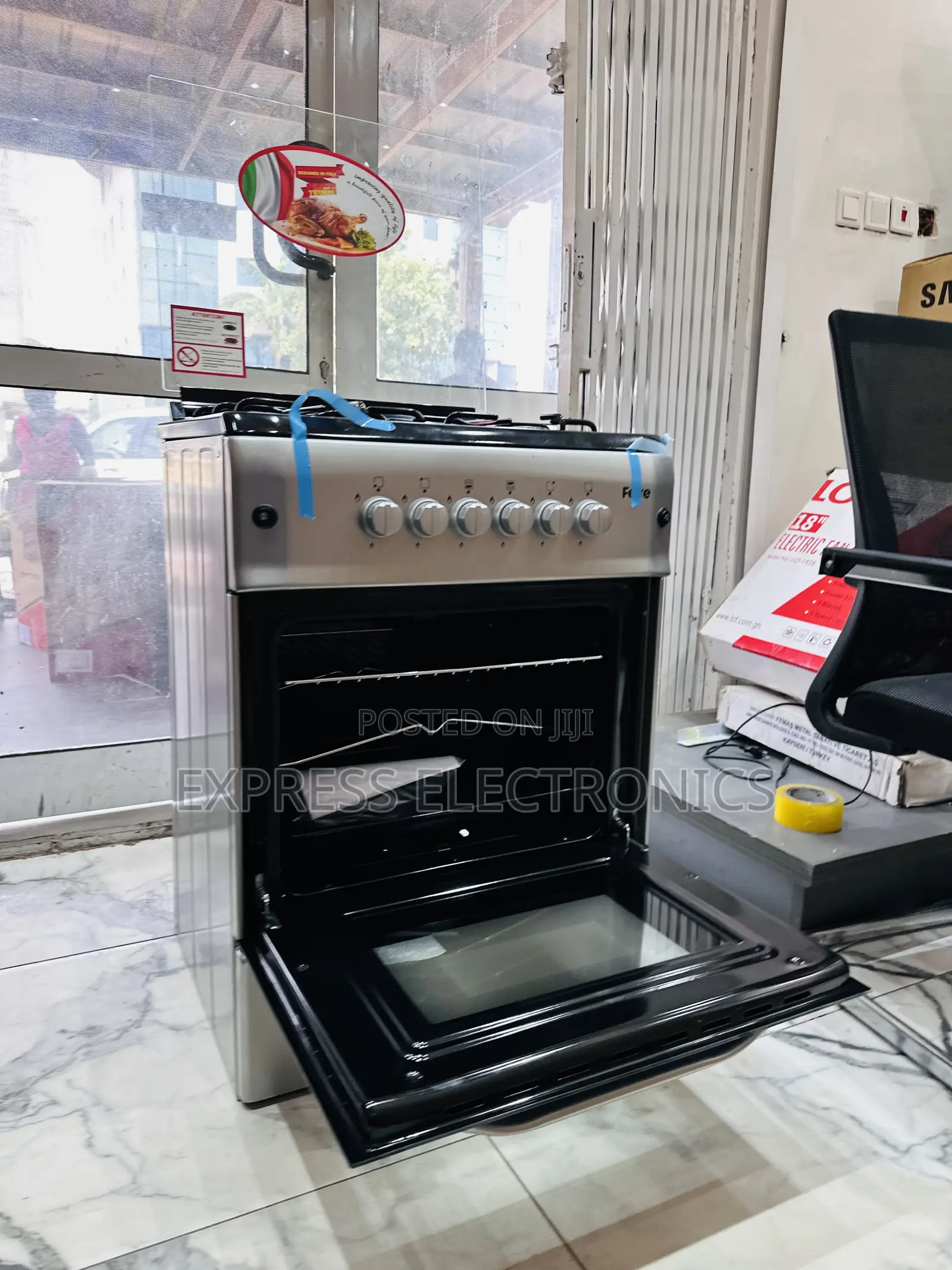 Sliver Gas Cooker Oven Grill 4burner 60/60 Ferre Cool 