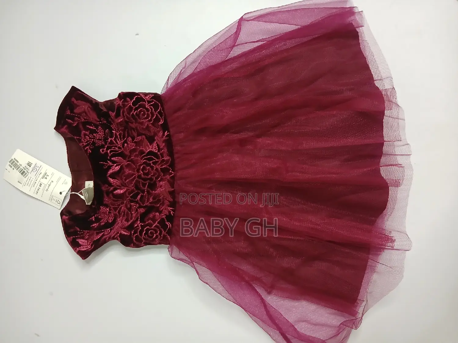 Moonsoon Wine Tutu Dress With a Floral Bodice for Kids