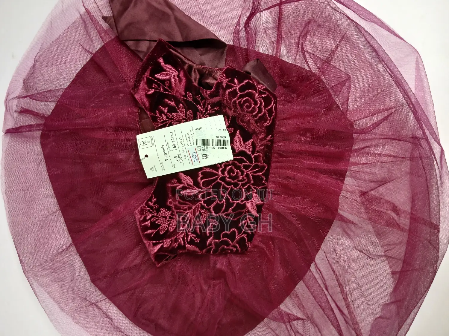 Moonsoon Wine Tutu Dress With a Floral Bodice for Kids