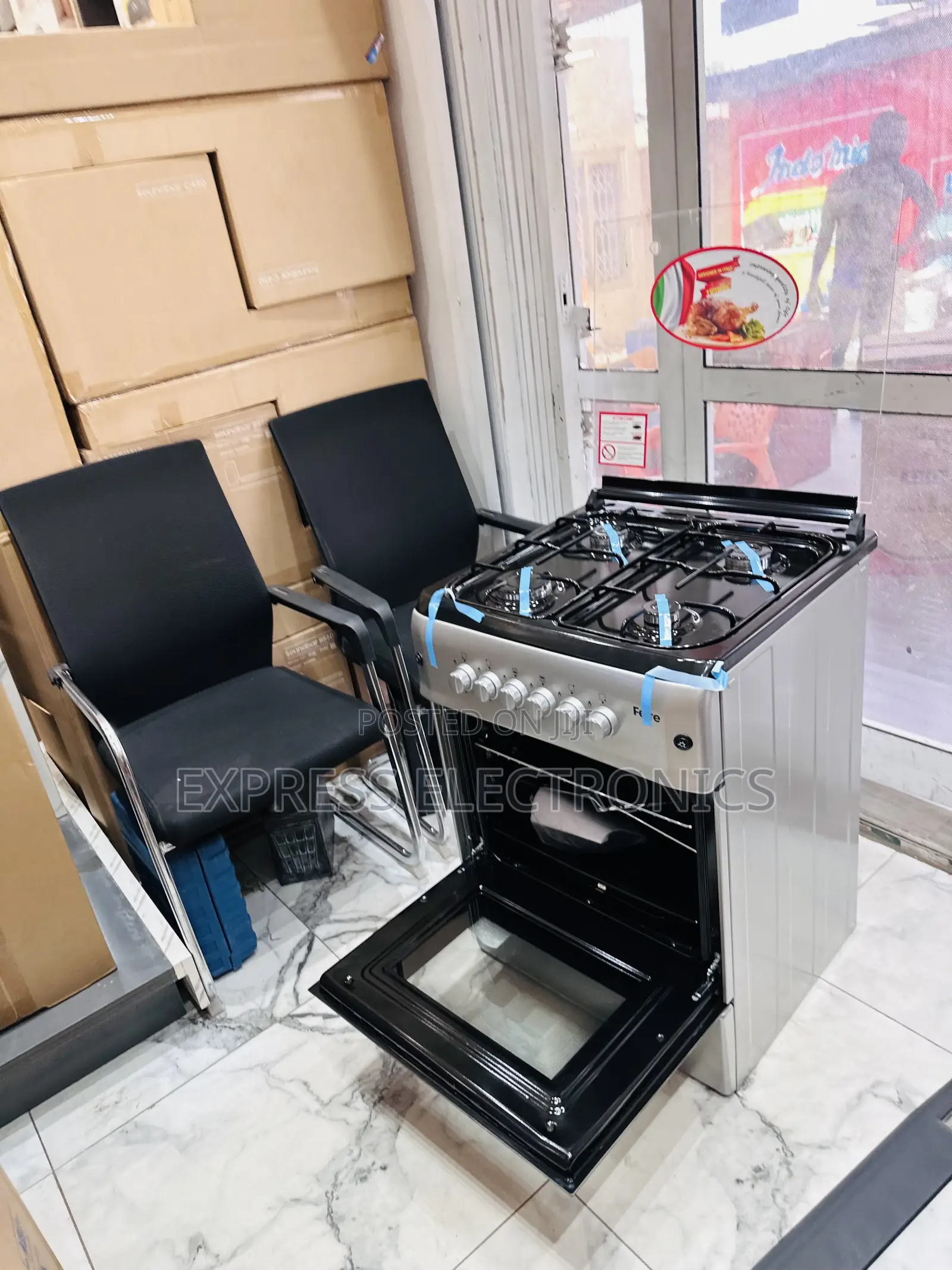 Sliver Shine Gas Cooker 60/60 Oven 4burner.