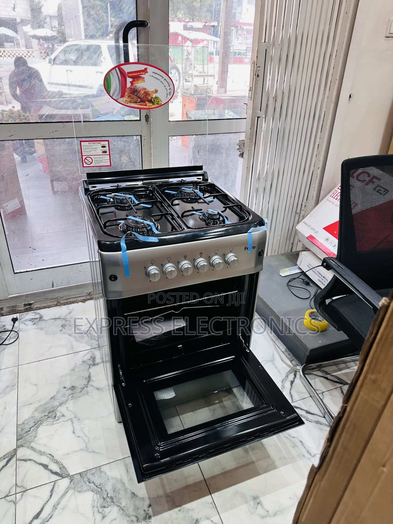 60/60 Gas Cooker Oven 4burner Sliver  