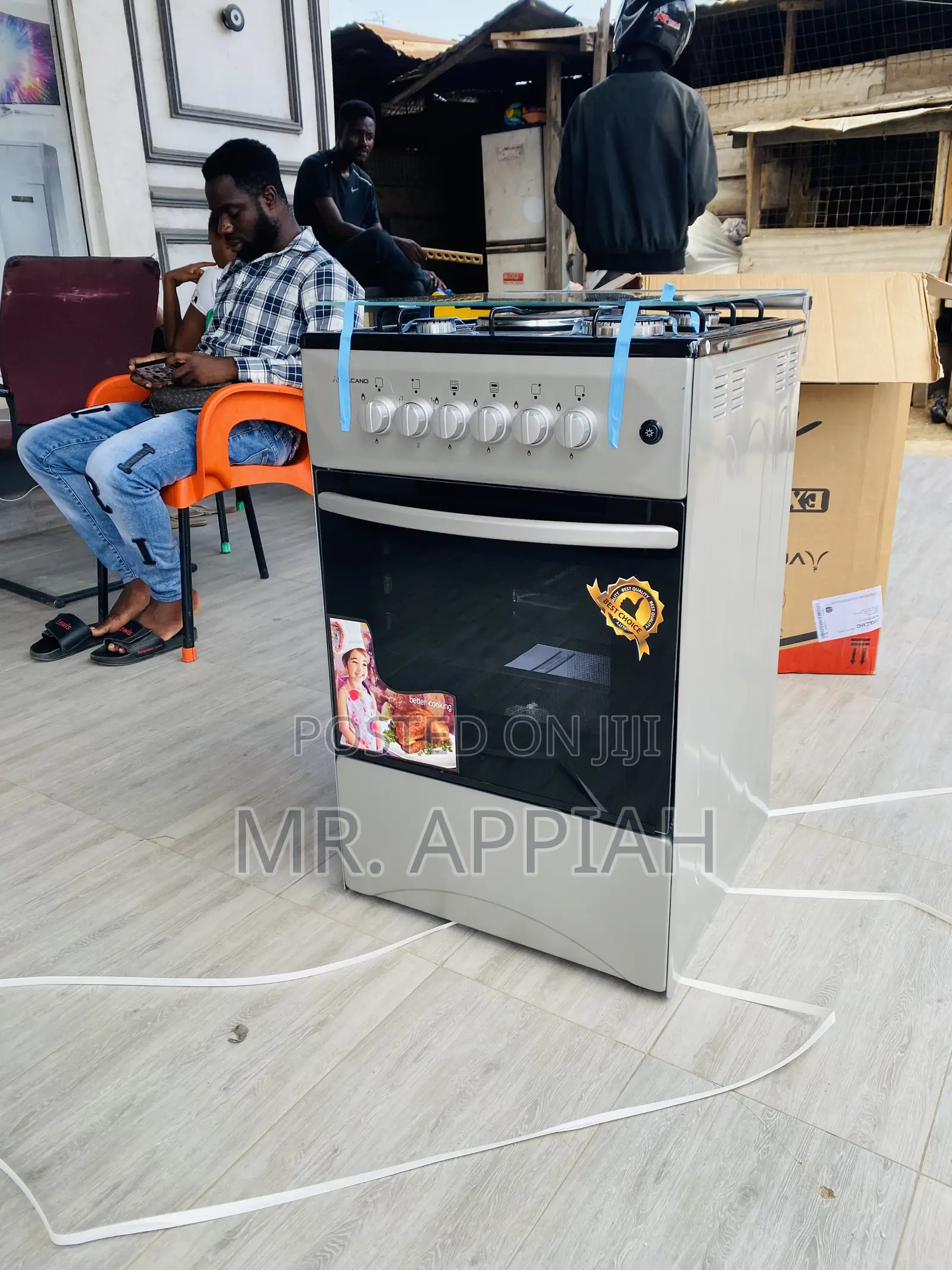 3 Gas + 1 Electric Volcano Burner With Oven(Gray).