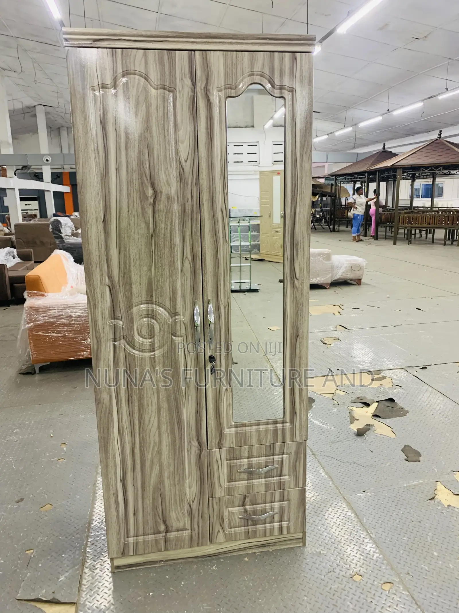 2 Doors Wardrobe With Mirror