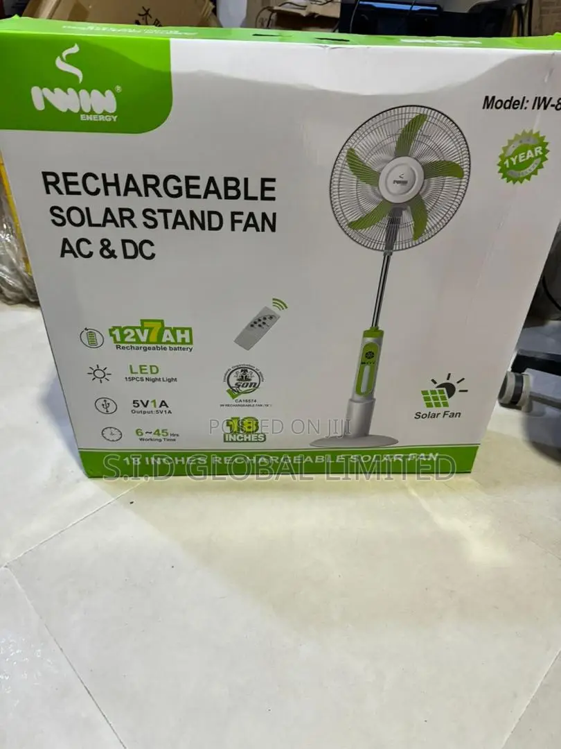 Rechargeable Solar Fan
