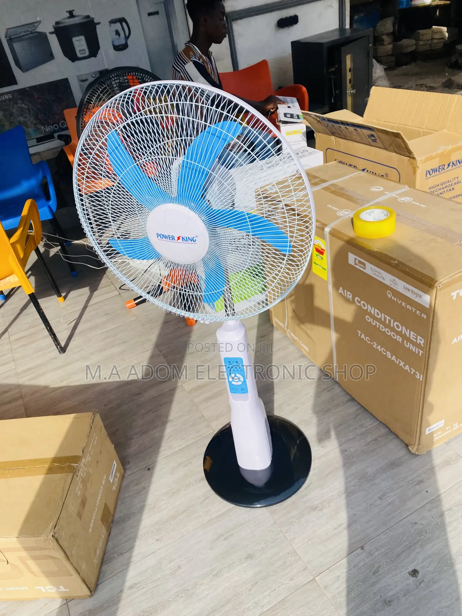 Shop Classic Power King Rechargeable Standing Fan + Remote.