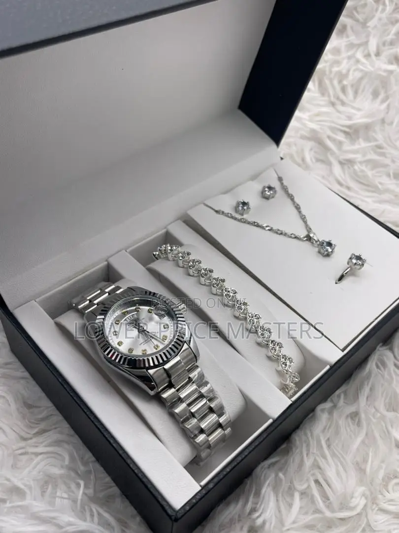 Quality Chain Rolex Watch With Ladies Jewellery Complete Set