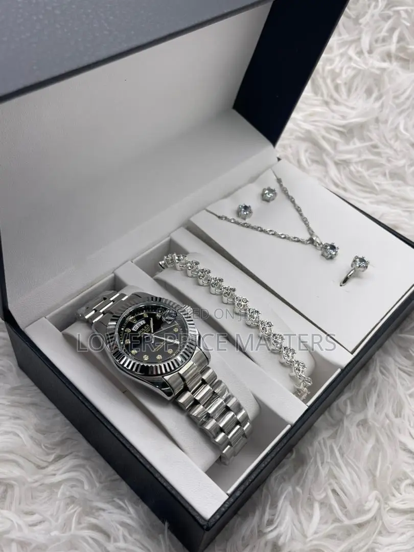 Quality Chain Rolex Watch With Ladies Jewellery Complete Set