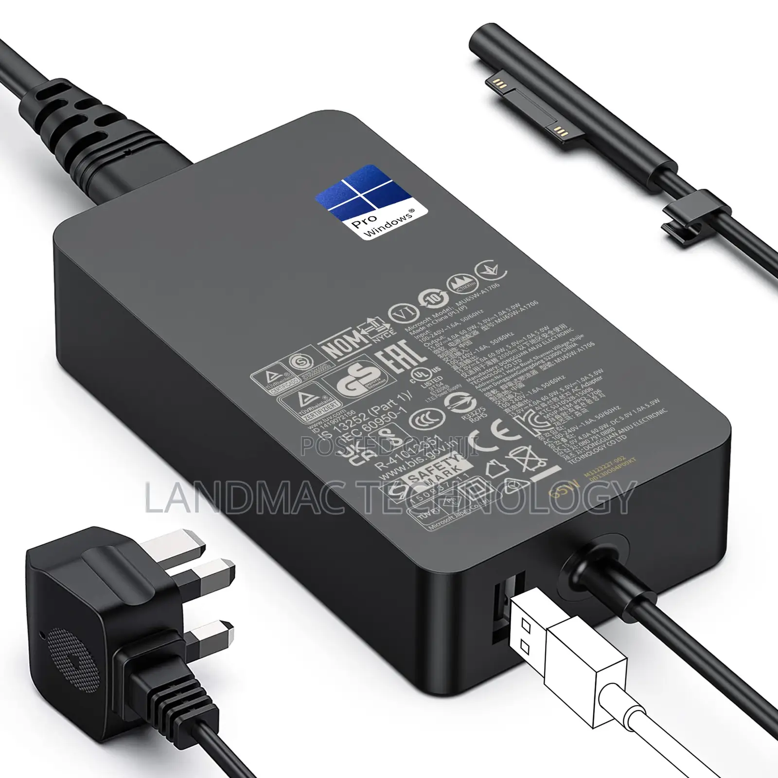 15v 4a 65w,48w, 45w Charger for Microsoft Surfac