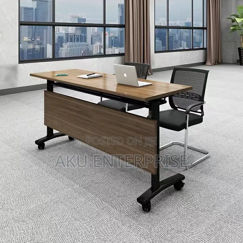 Office Student Conference Folding Computer Table Lock Wheels