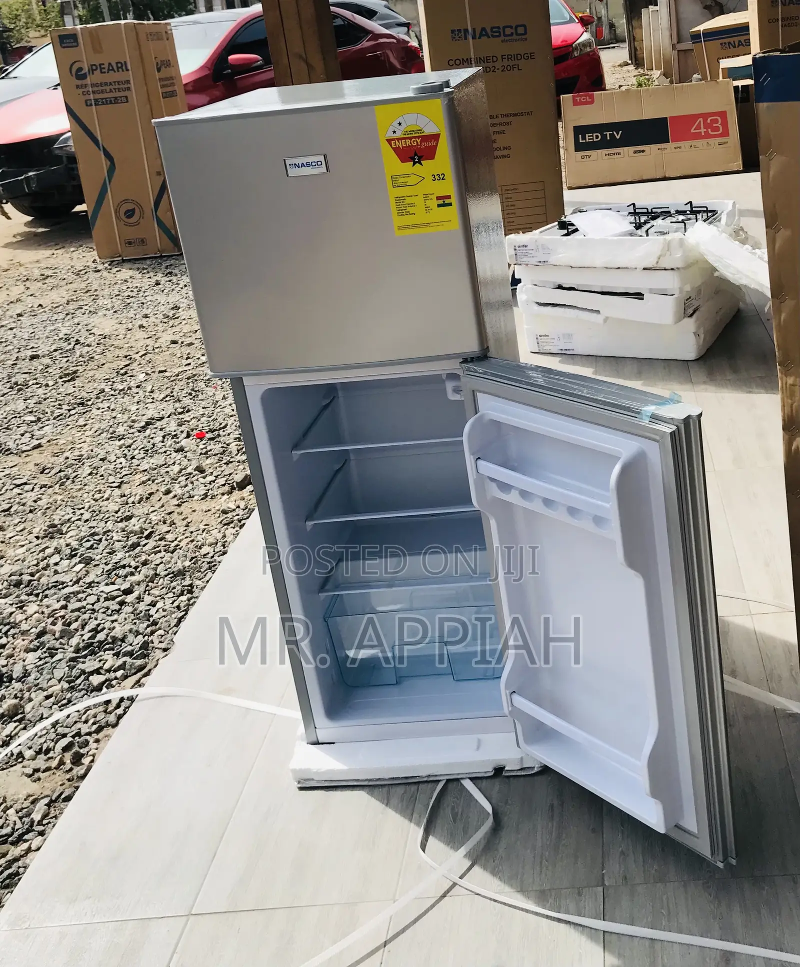 Long Lasting Double Door Nasco Nas2-13fl Fridge(Gray).