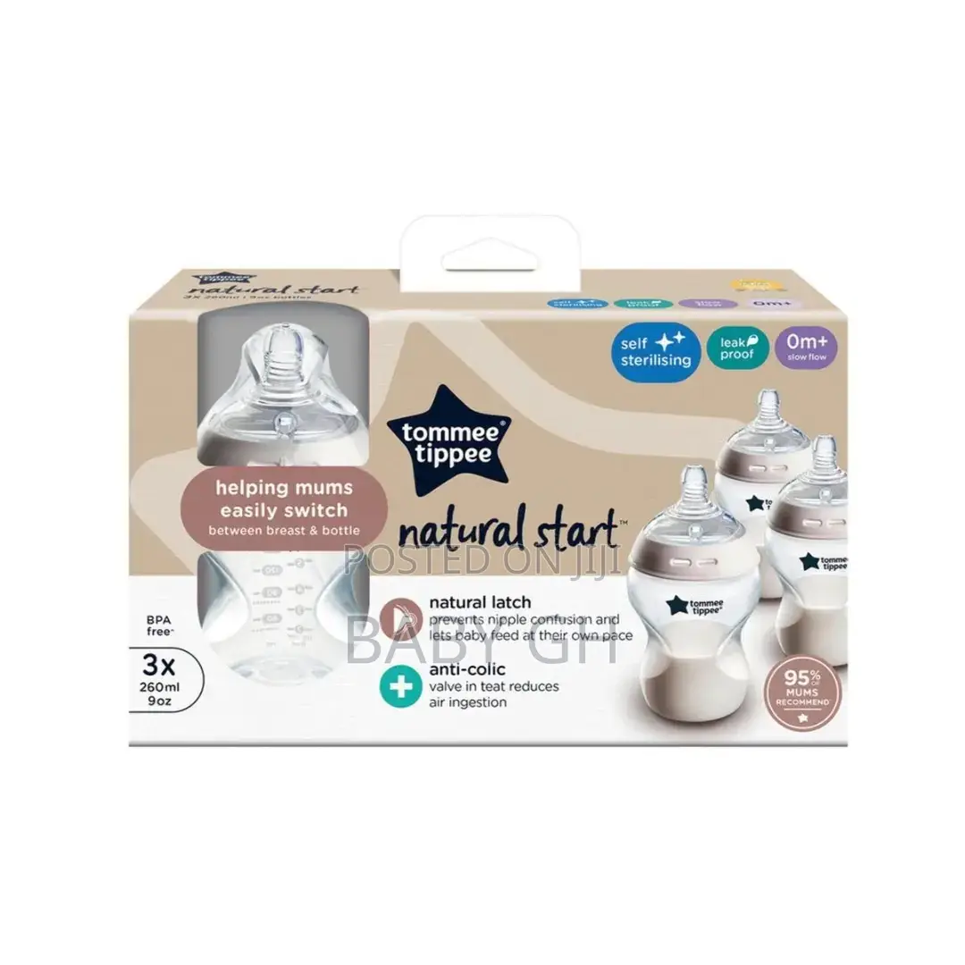 Tommee Tippee Natural Start Anti-Colic Baby Bottle 260ml-3pk
