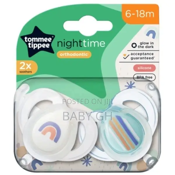 Tommee Tippee Night Time Orthodontic Soothers 6-18m 2 Pack