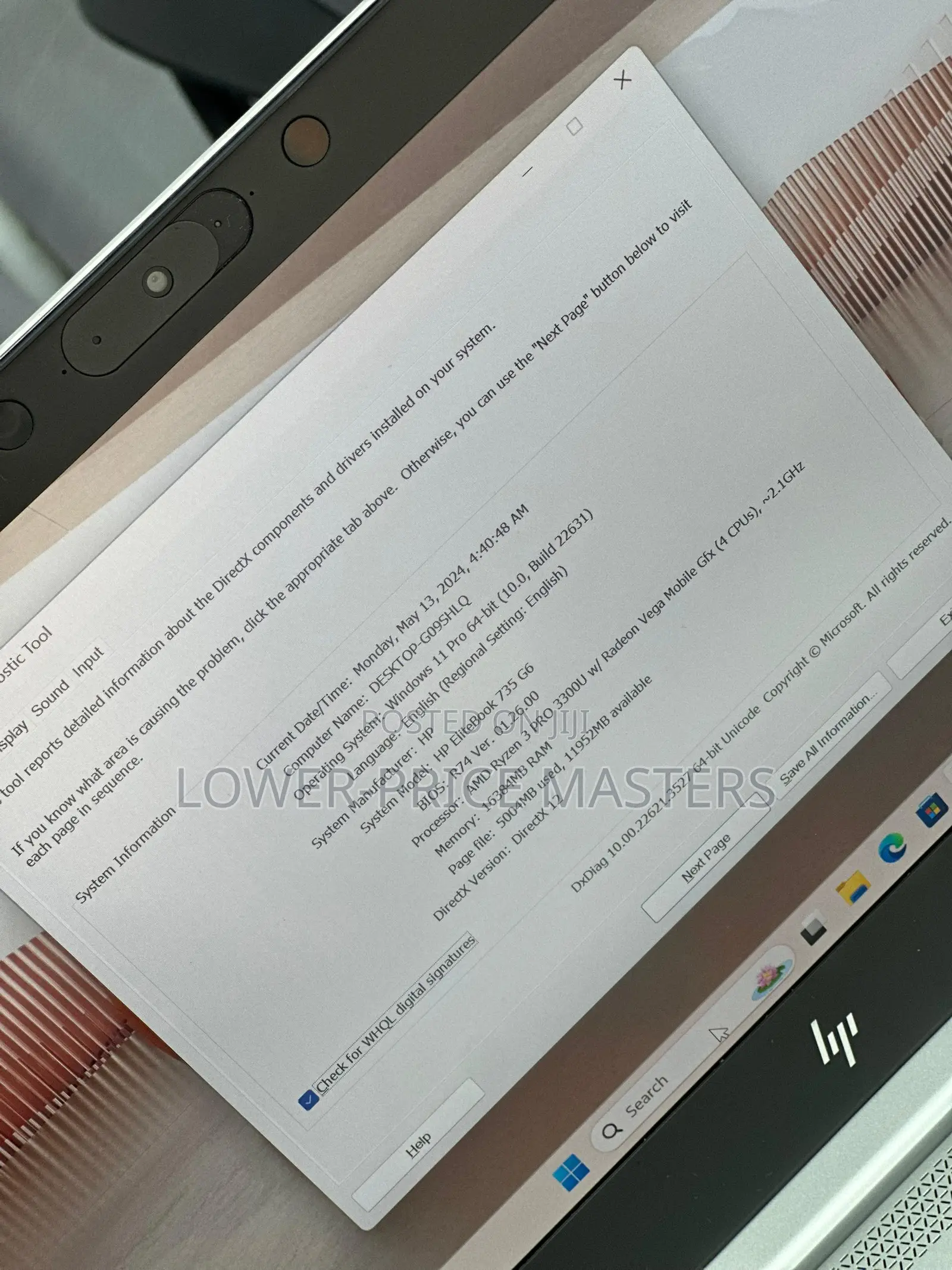New Laptop HP EliteBook 735 G5 16GB AMD Ryzen SSD 256GB
