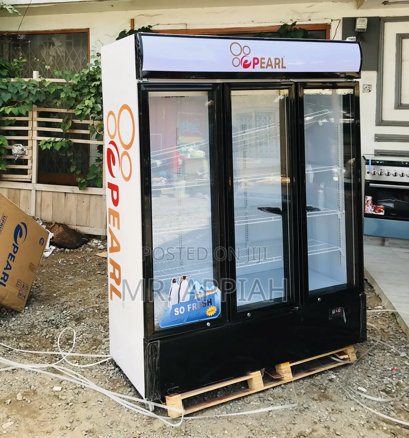 Durable Build Pearl PVC-150 3 Door Beverage Cooler.