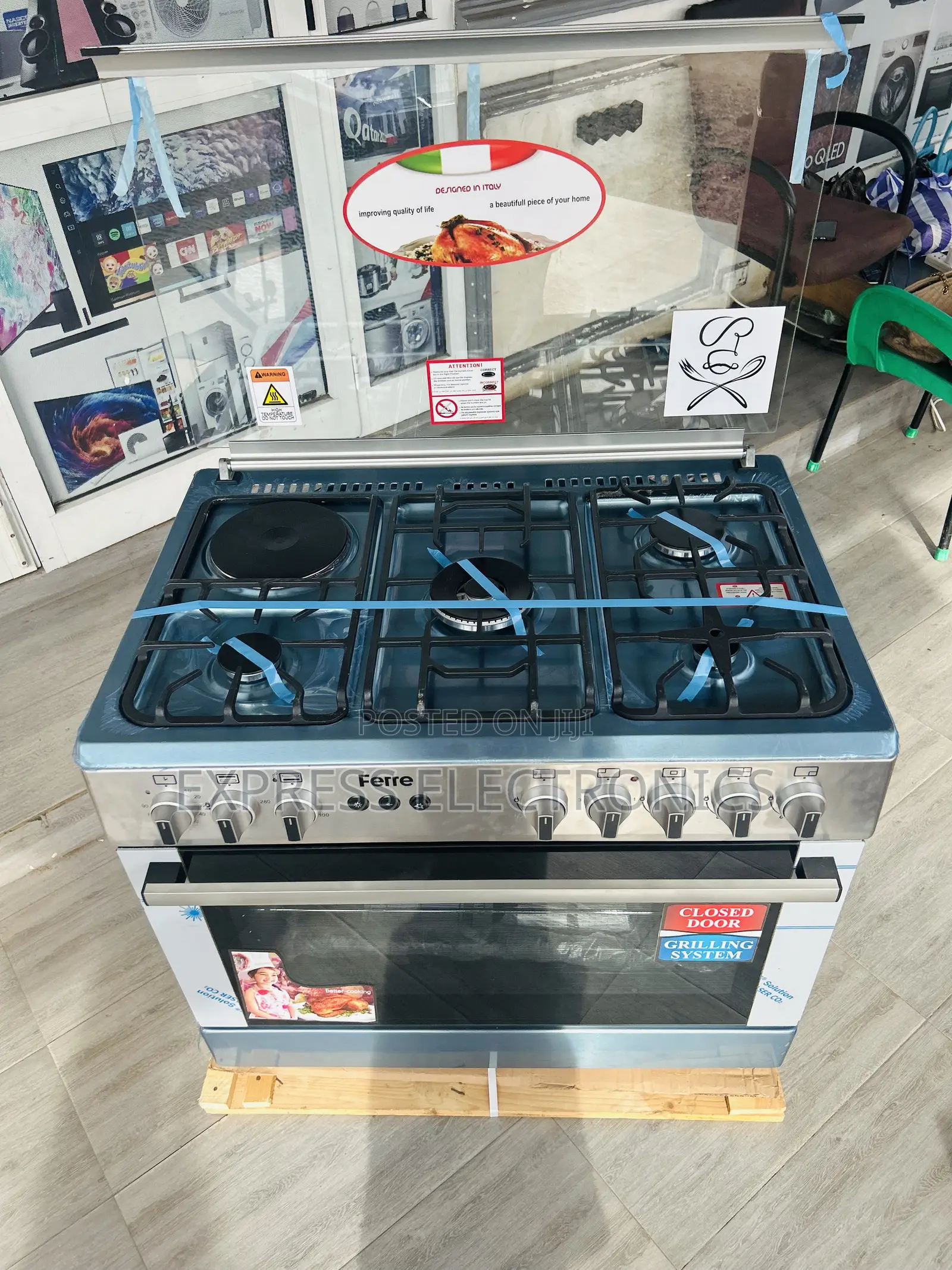 4-1 Stove Gas Electric  Cooker Oven Rotisserie 60/90