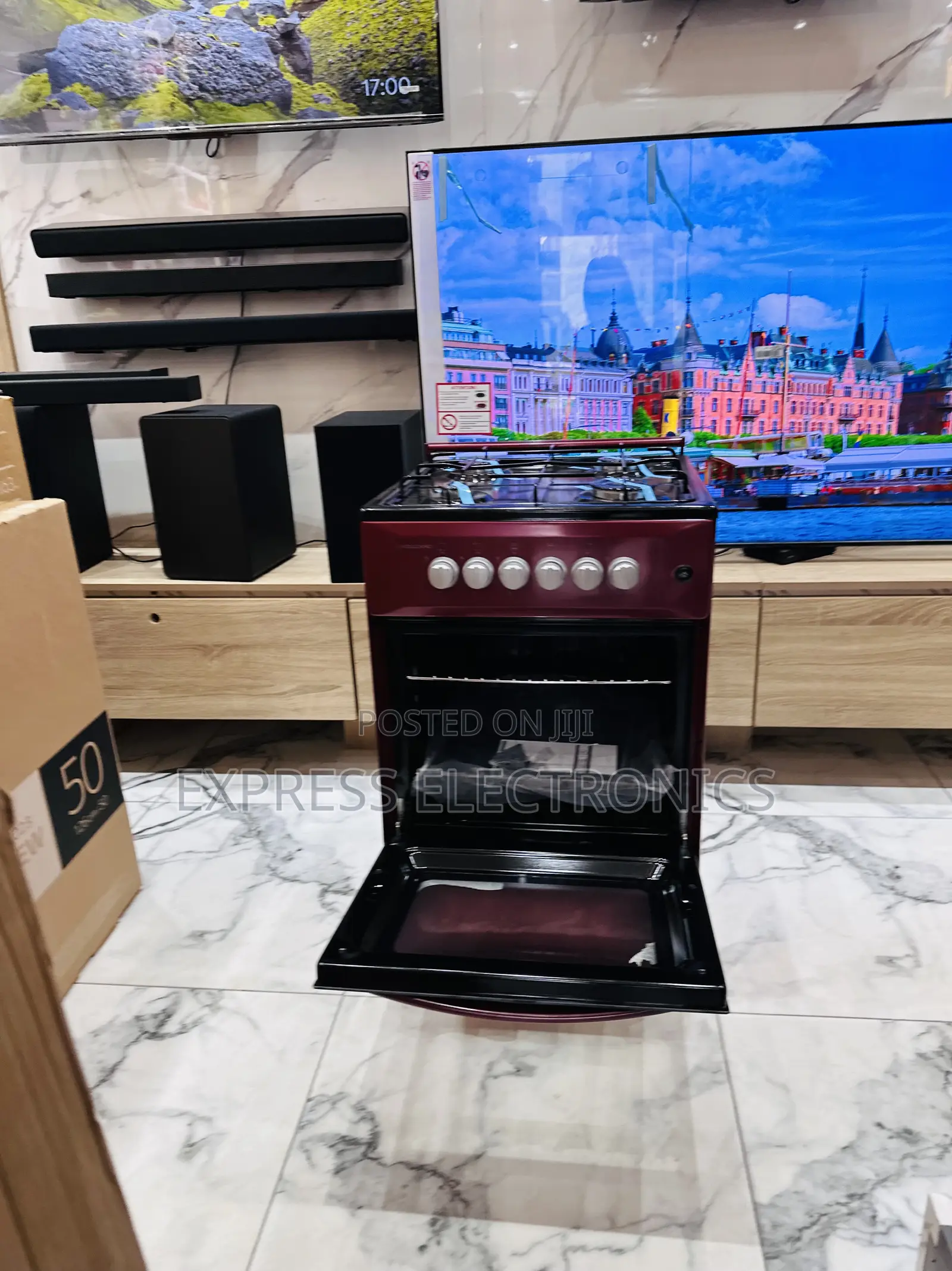 Durable Build Red Gas Cooker Oven 4burner 50/50