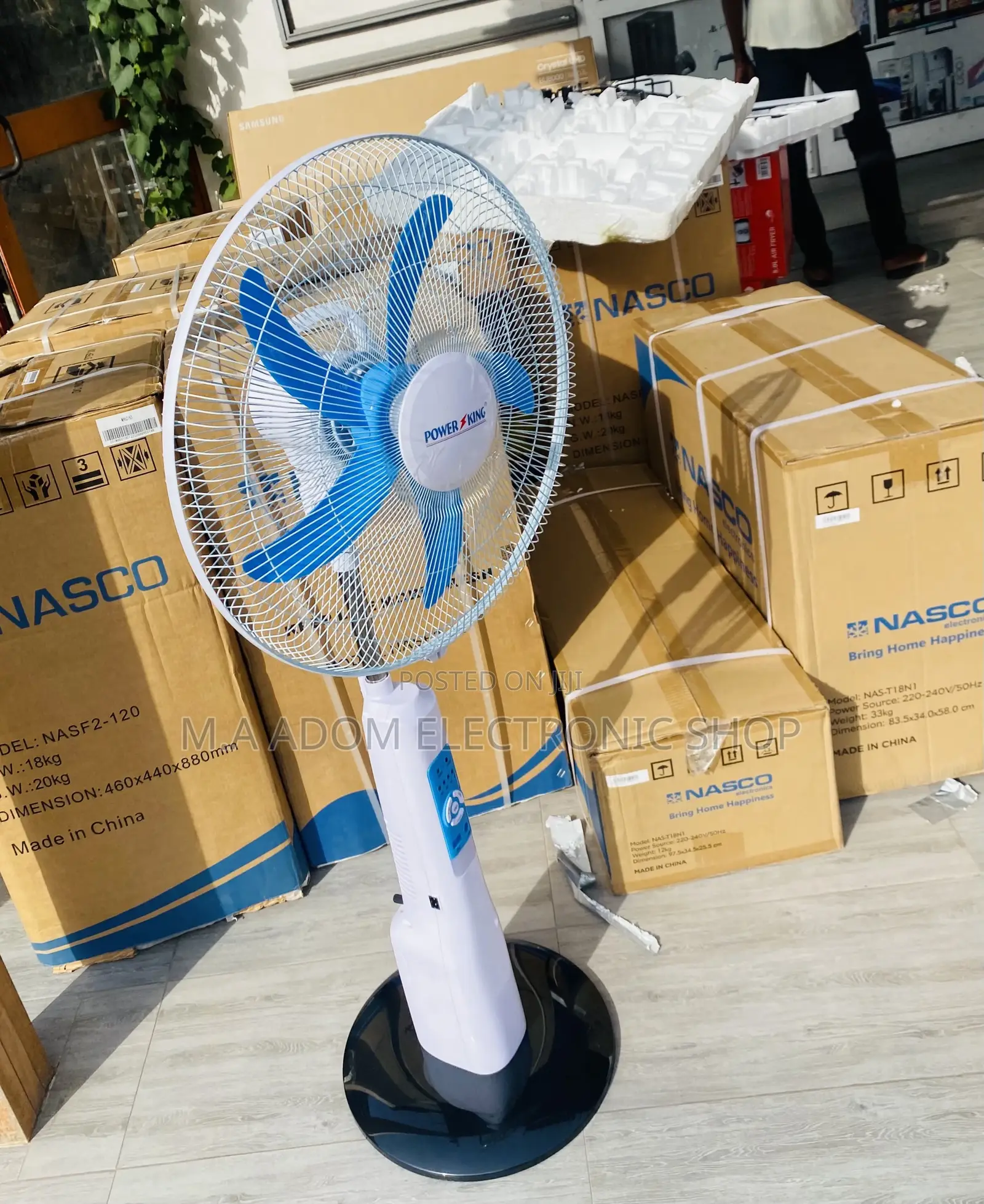 Unique Design Power King Rechargeable Electric Standing Fan