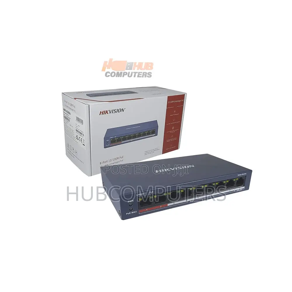Hikvision (Ds-3e0109p-E/M(b) 8 Port Unmanaged Poe