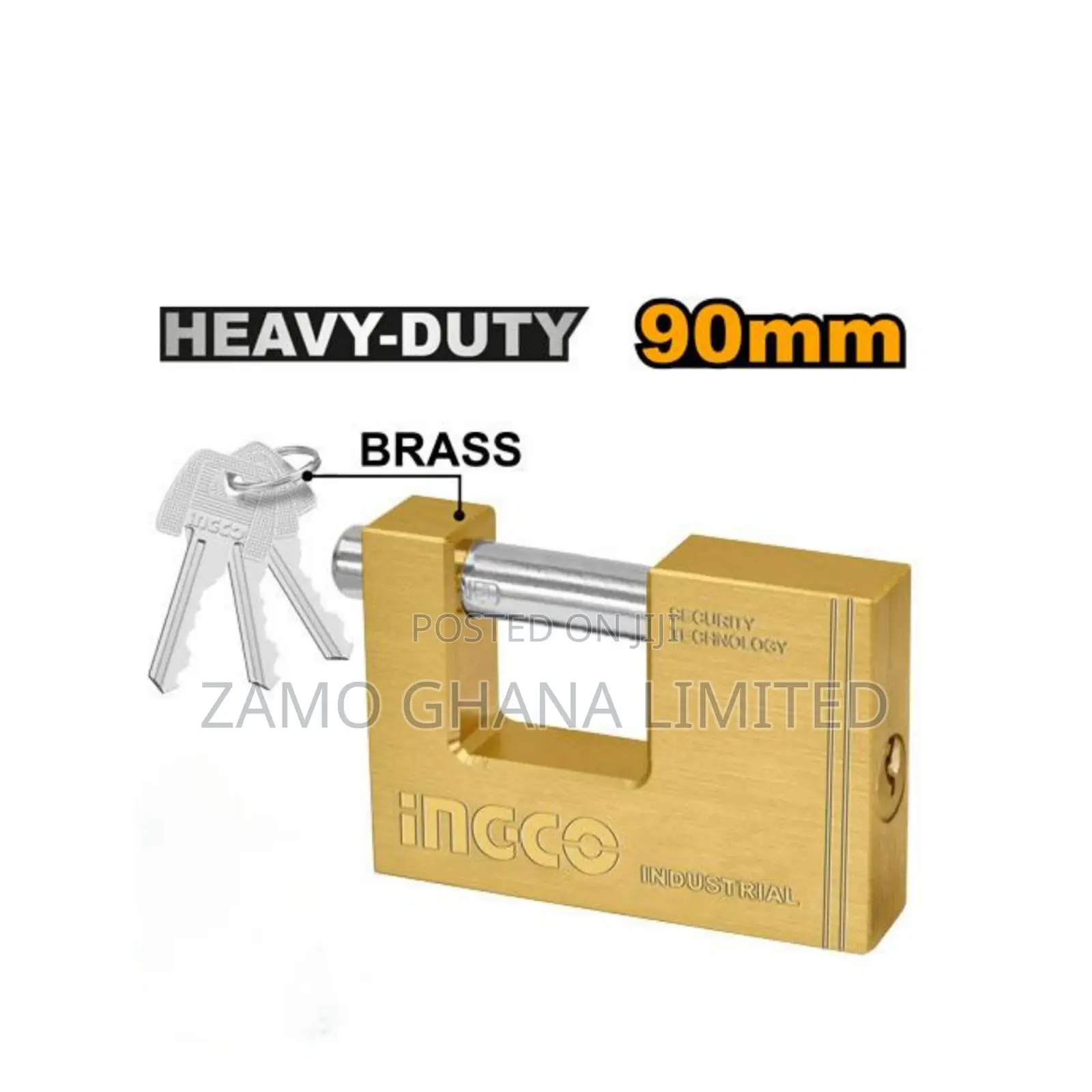 Heavy Duty Brass Block Padlock 90mm - Dbbpl0902