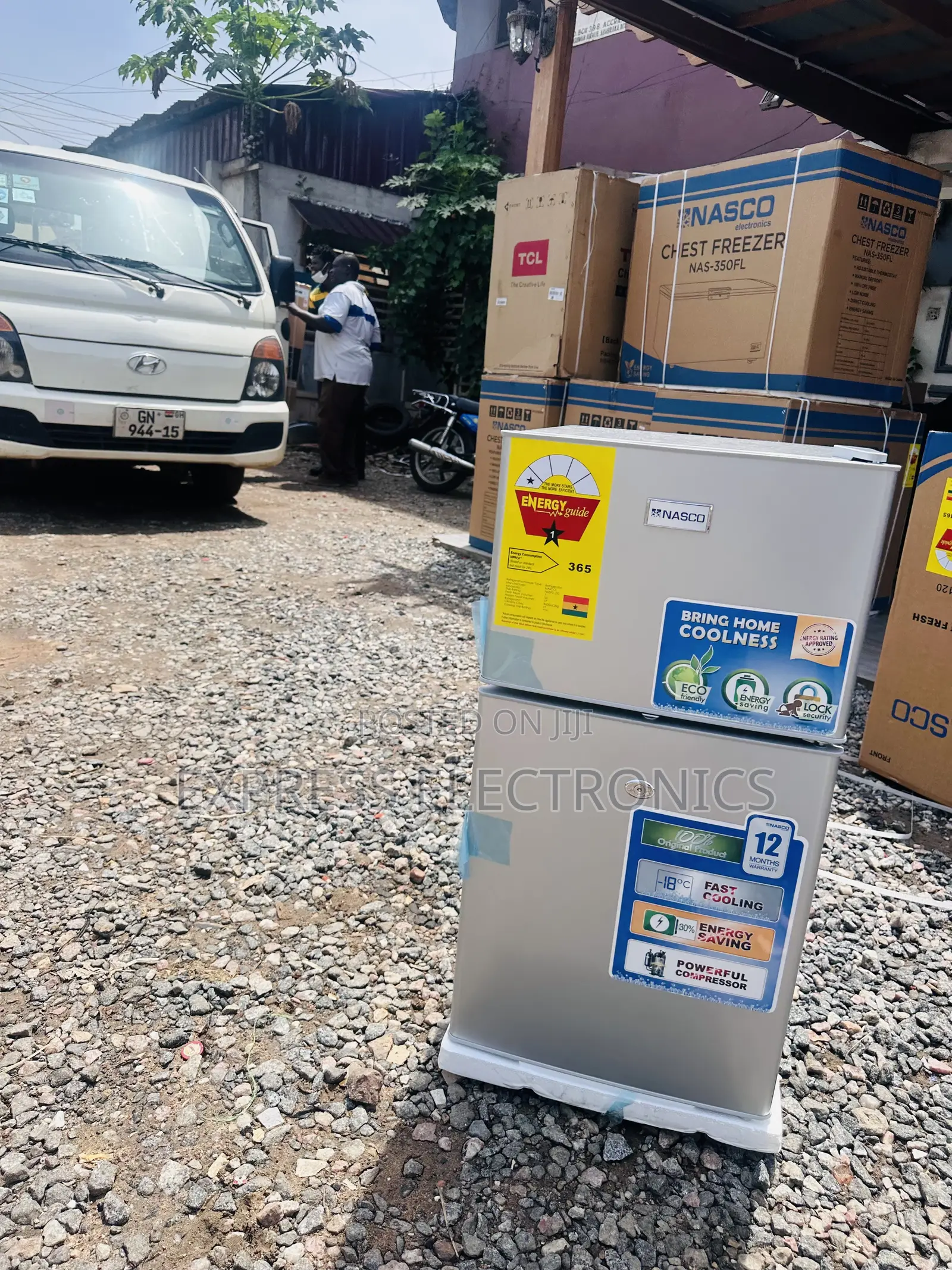 Get Anew Nasco Nasd-120 Double Door Fridge Grey.