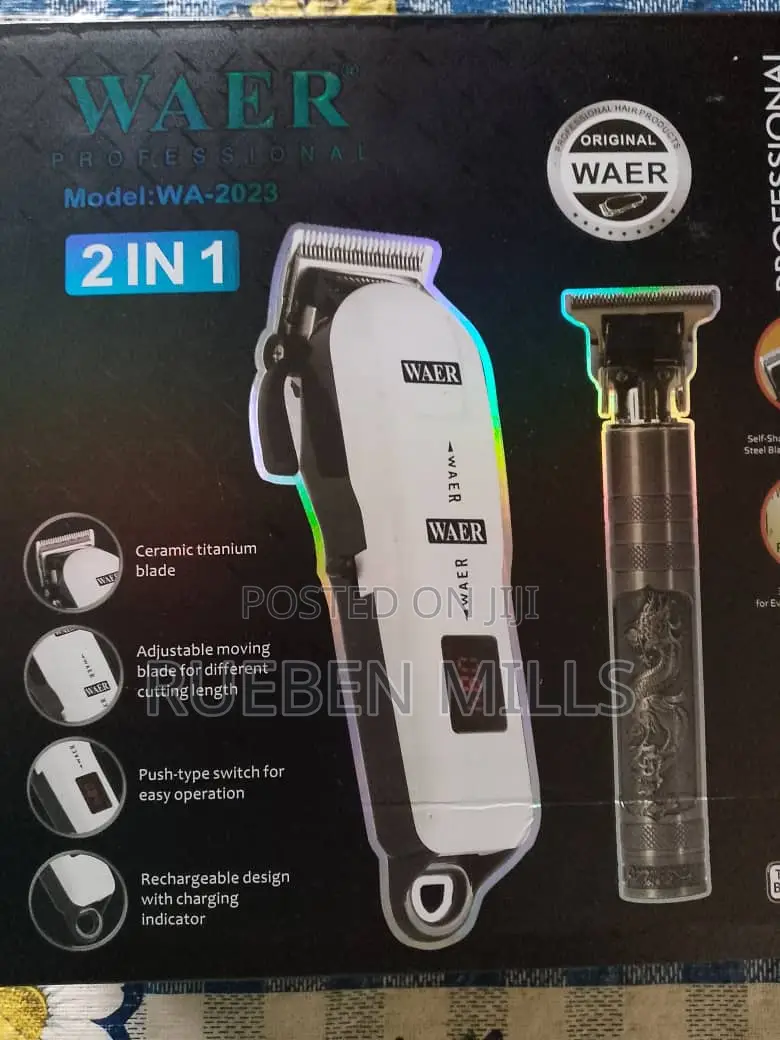 2 in 1 Waer WA-2023 Cordless Hair Clipper Shaving Machine