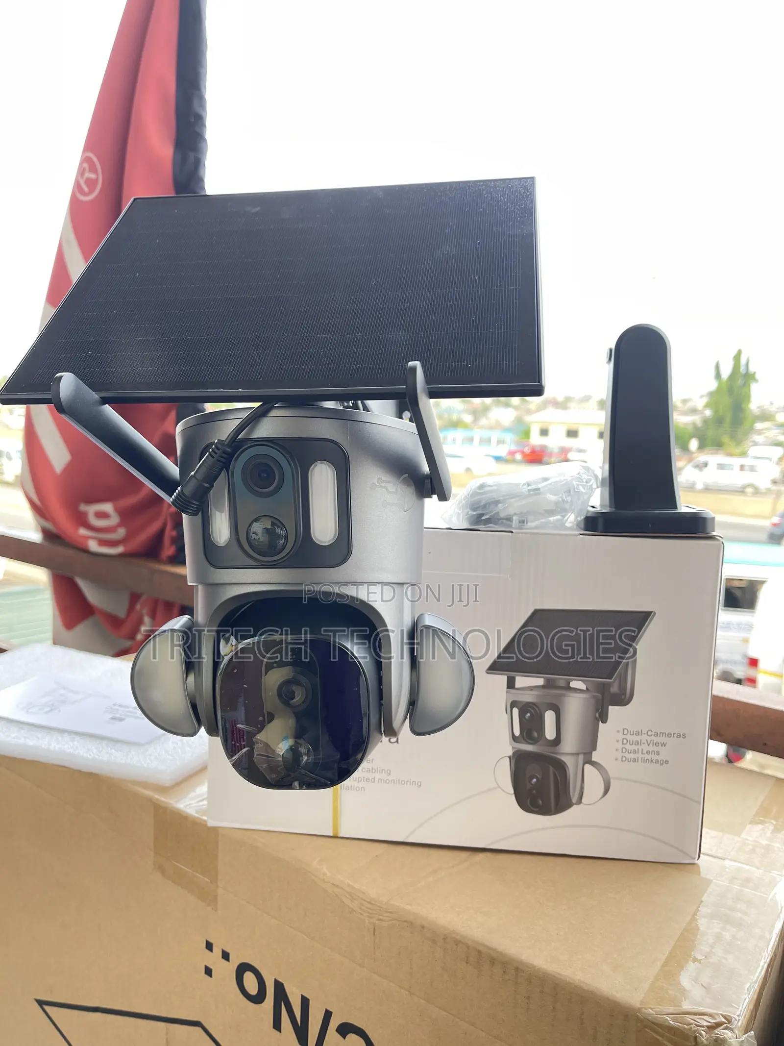 4g Dual Lens Solar PTZ Camera Floodlights (4mp) Ubox App